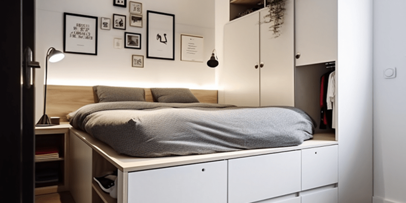 chambre de 10m2 carrés avec rangements optimisés