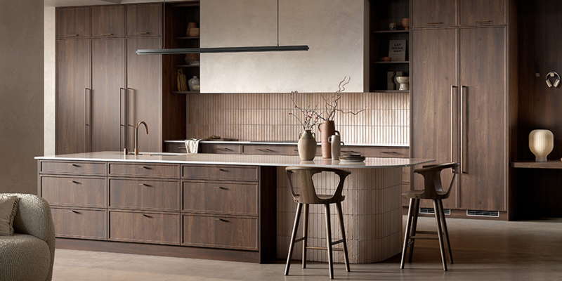 Cuisine Ixina façades Sweetch interior modèle Ring Noyer