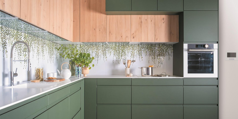 Cuisine darty vert et chêne