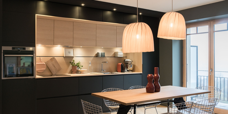 cuisine cosy mobalpa noir et chêne