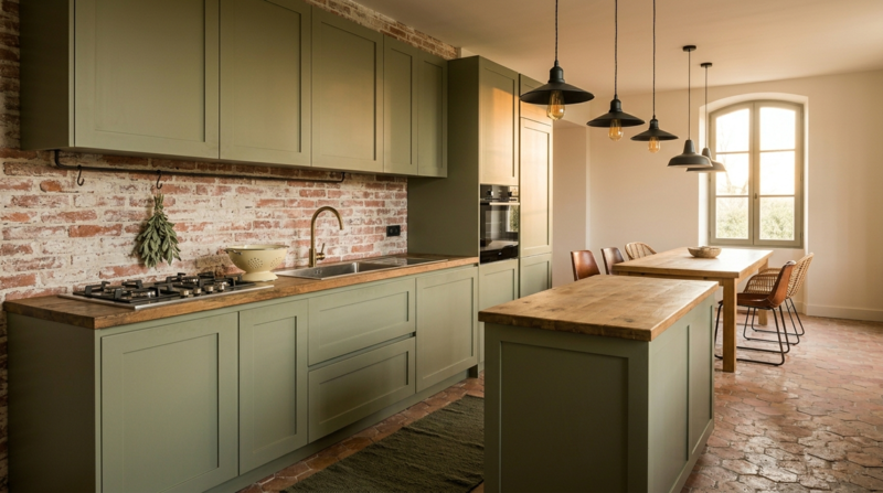 Cuisine Nobilia façades Sweetch interior Quadra Olive